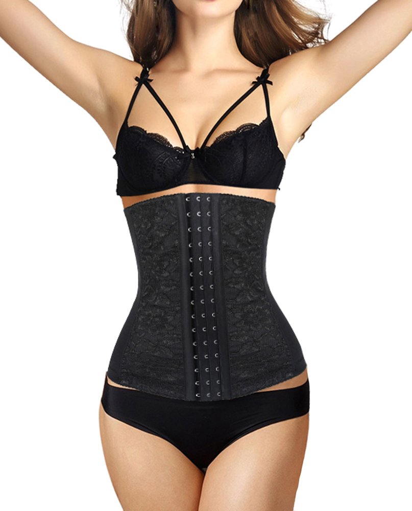 KILLREAL Womens Lace Underbust Waist Training Steel Boned Corset Shapewear