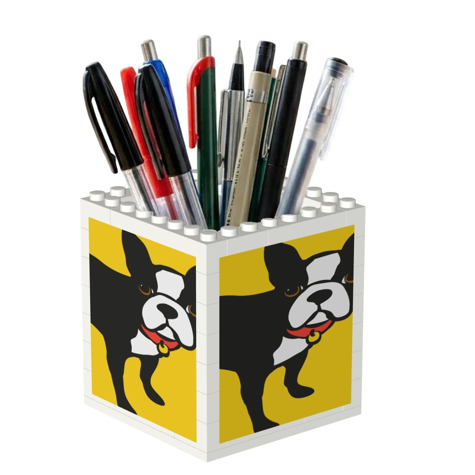 Poadnly French Bulldog, Pen Pot Pencil Holder for Office Home School, Compact Desk Organiser for Office Stationery
