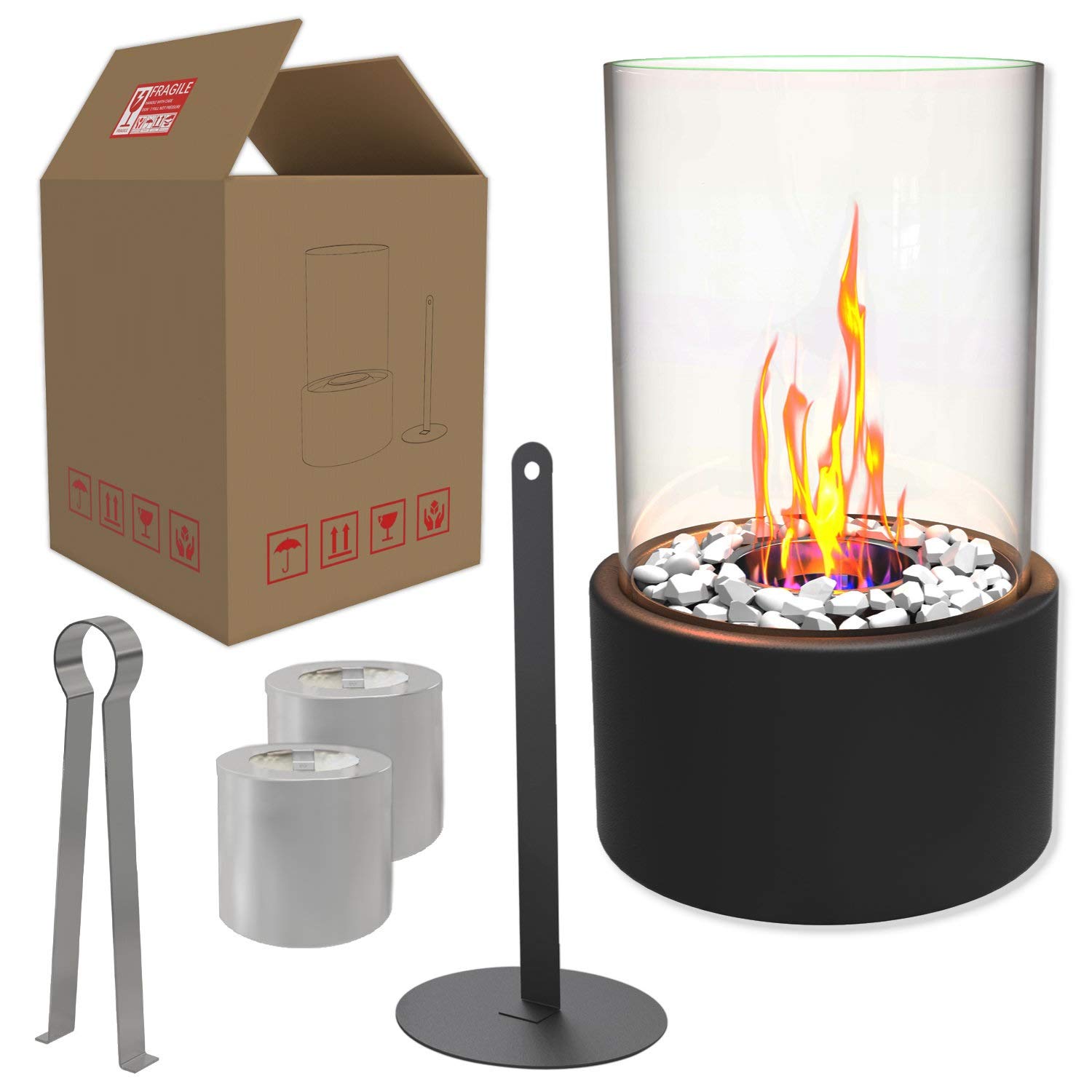 Buy Elegant bioethanol table fireplace with ethanol tank, tank insert