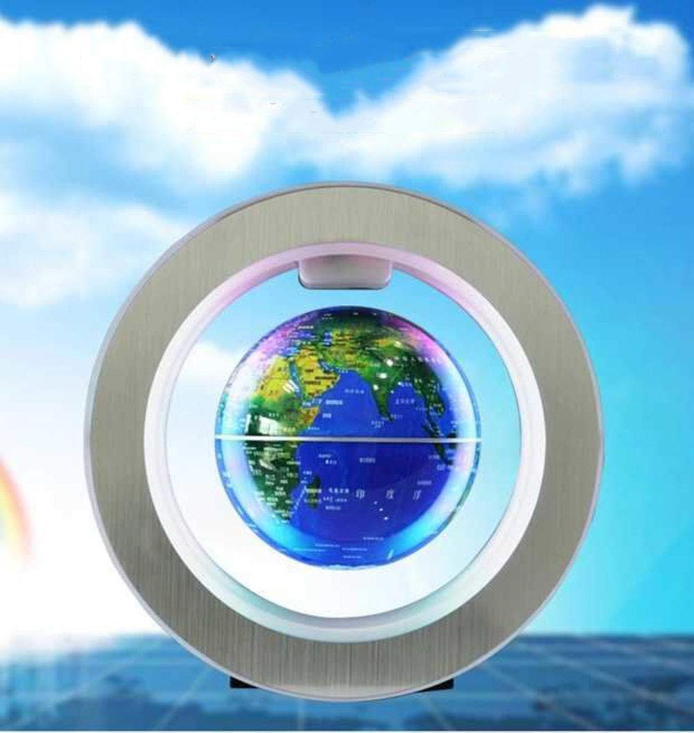 Globe Flottant à lévitation magnétique, Globe électronique en lévitation antigravité de 4 '' avec Carte du Monde LED colorée