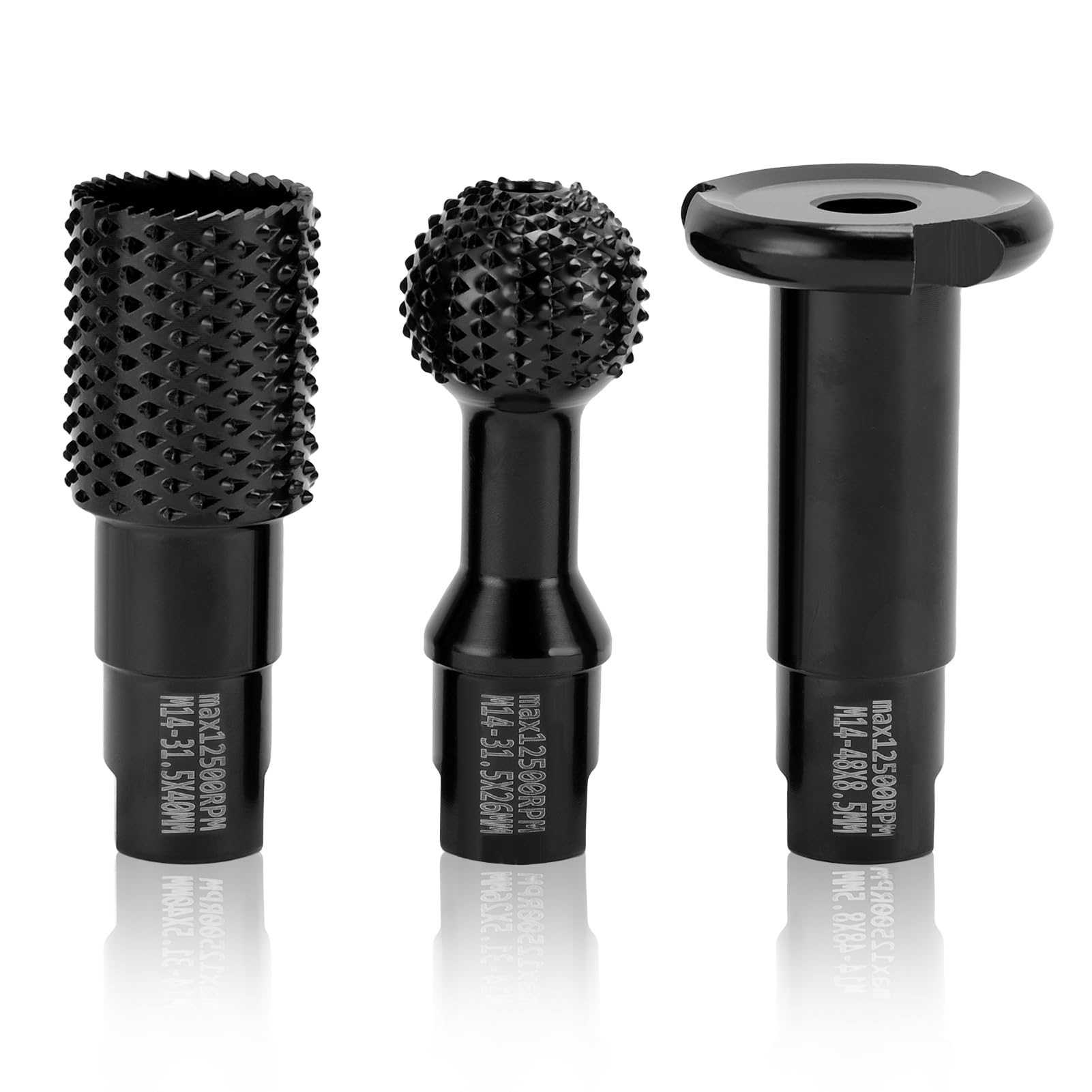 3PCS Angle Grinder Wood Carving Discs Attachment, Sphere Rotary Burr Ball Set M14, Cutting & Sanding Tools