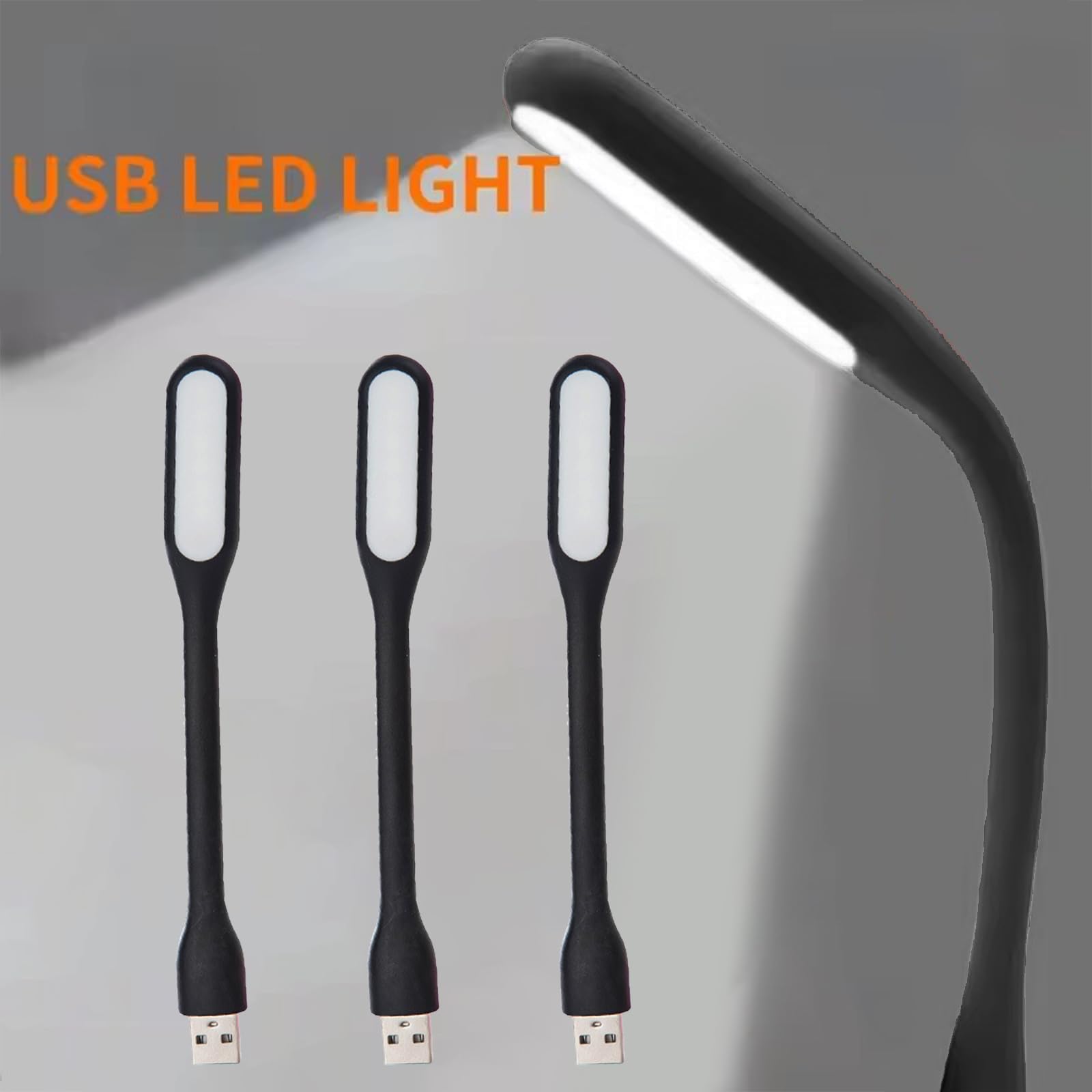 TMRBBesty LED USB PC,Luce Tastiera,Lampada Laptop,3 Pezzi Luce LED USB Flessibile,Collo D'oca Flessibile,Per computer portatili,Alimentazione mobile