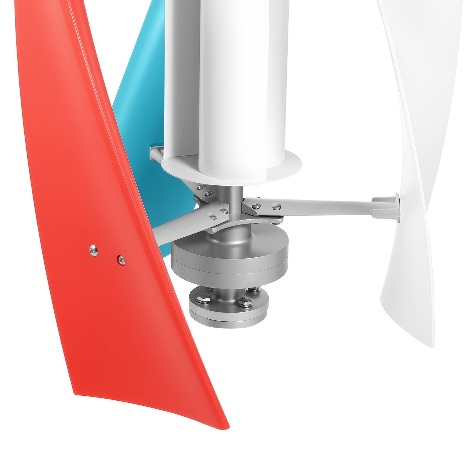 Vertikale Windturbine 400W Kleine Windturbine 0,6 m mit drei farbigen Glasfaserflügeln & kernlosem Permanentmagnet-Generator flüsterleiser Windgenerator für Gartenhaus, Boot und Tiny House