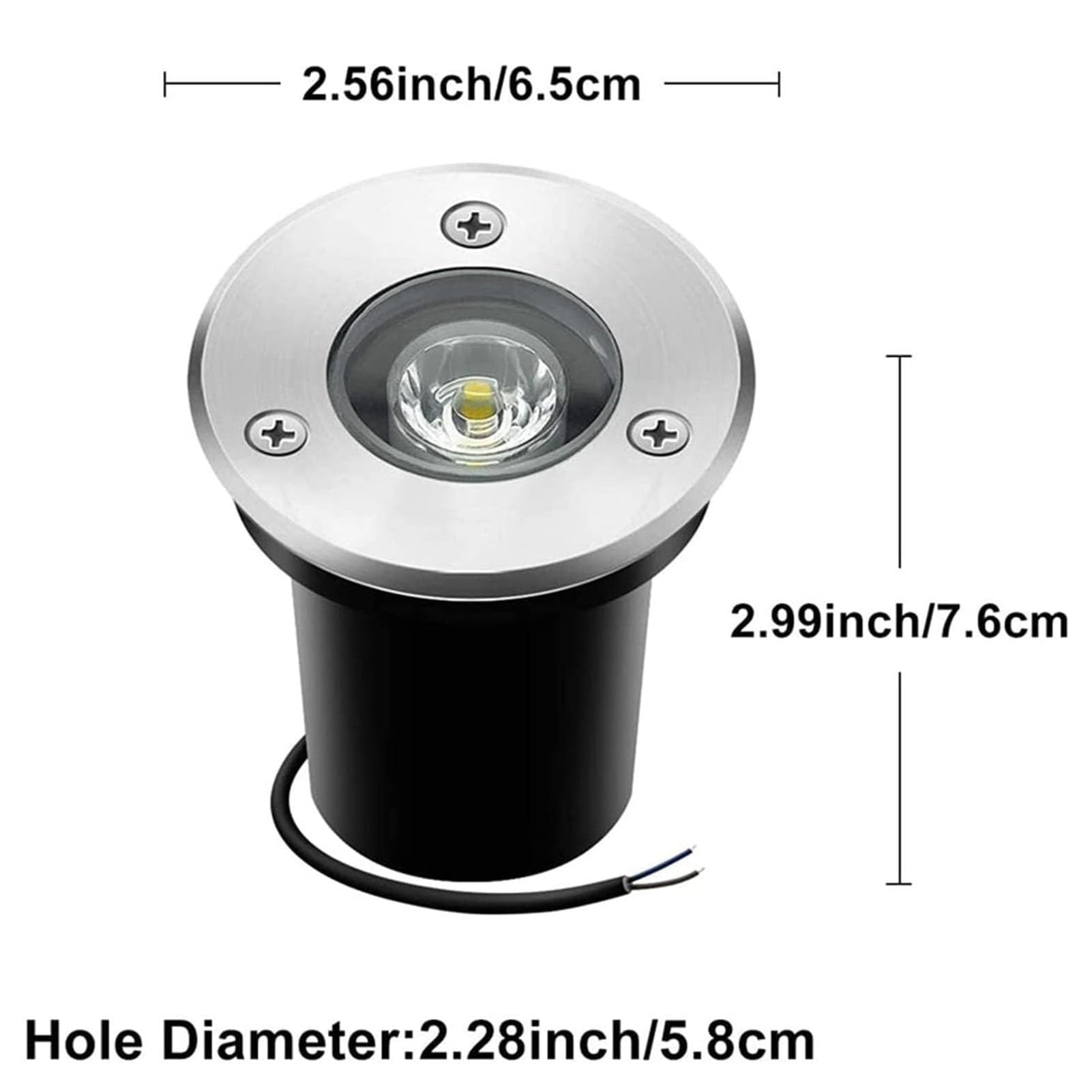 10 sztuk podłogowa lampa krajobrazowa LED - okrągłe wpuszczane reflektory LED 1 W, wodoodporne wpuszczane reflektory IP67, oświetlenie do dekoracji ogrodu na zewnątrz (żółty, 1W-AC24V)