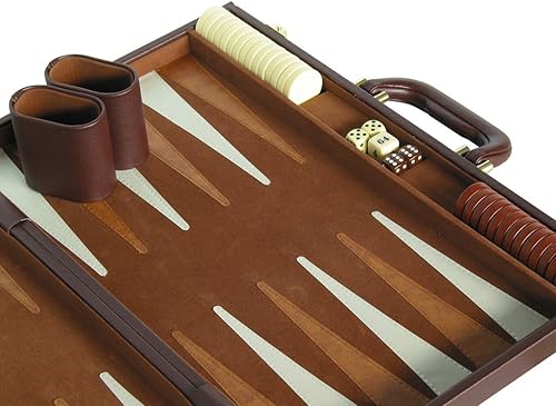 Miniatura 3 de 15" Deluxe Backgammon Set  Estuche de viaje, color café Junta