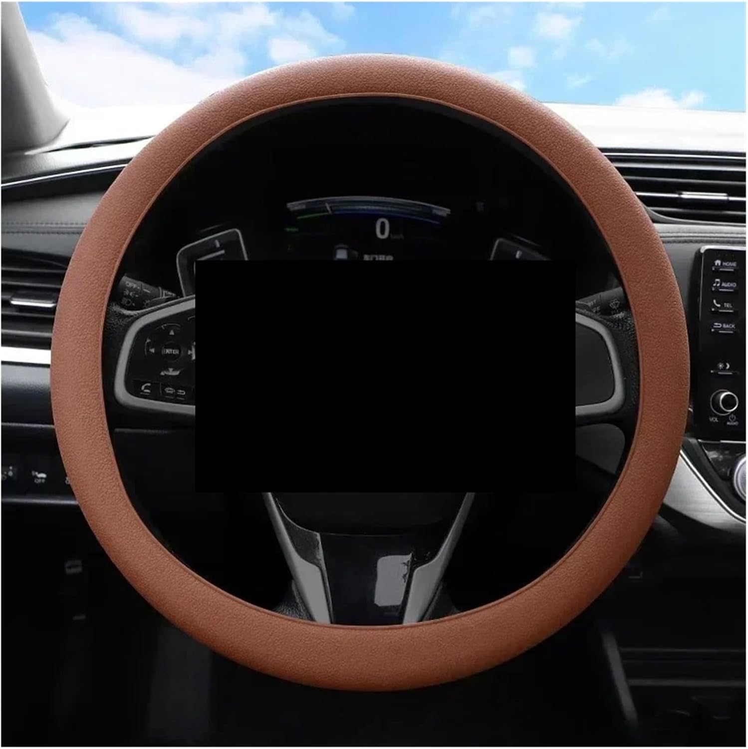 Car Steering Wheel Covers Silicone Steering Wheel Cover Comfortable Protector Breathable Car Accessories Interior Wheel Steering Protector(Black)