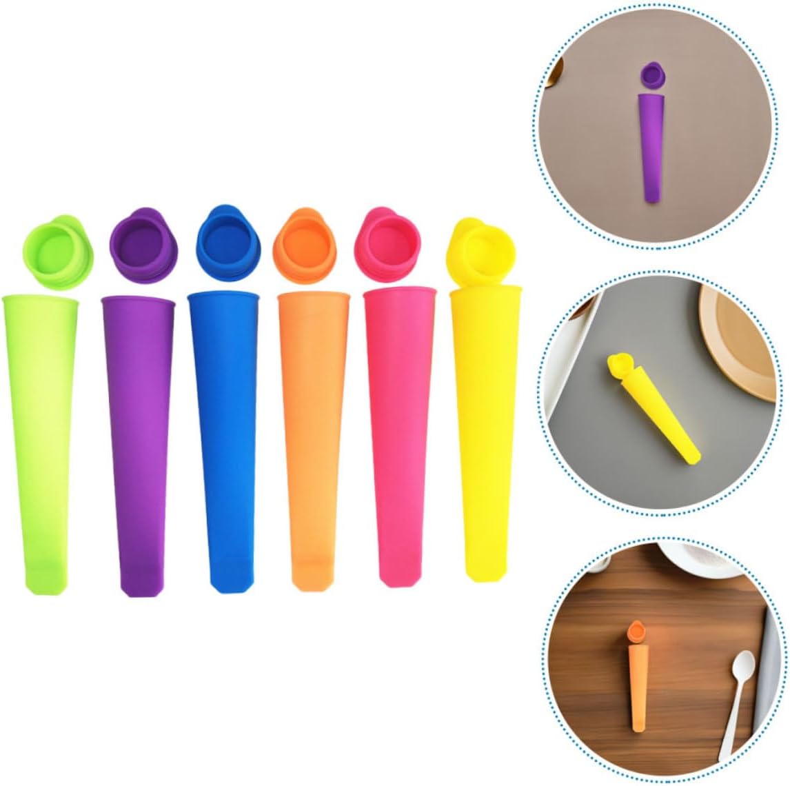 Silicone Ice Pop Molds, DIY Treat Maker Long Shape 2 Sets Reusable