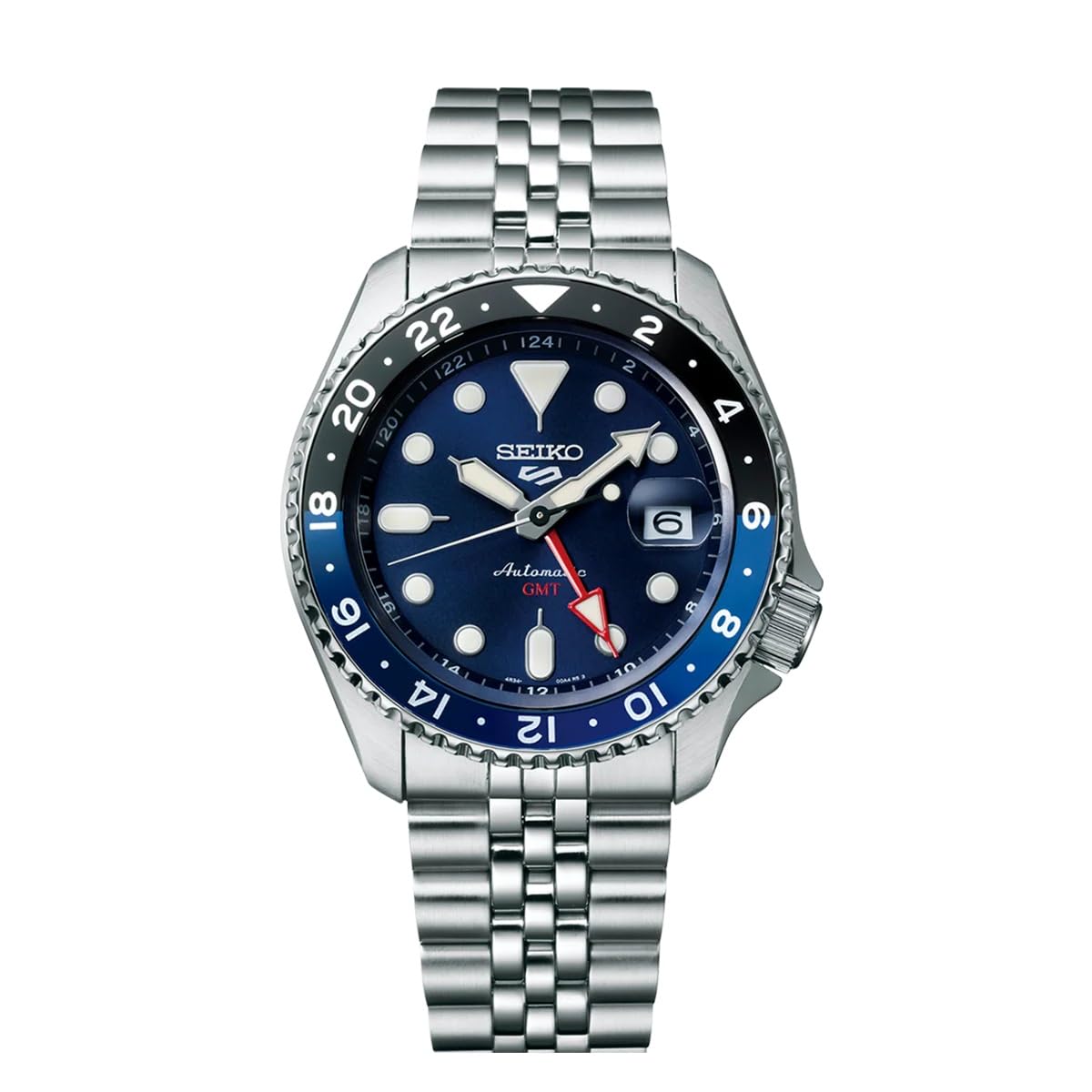Seiko Analog Stainless Steel Blue Dial Silver Band Men's Watch-SSK003K1