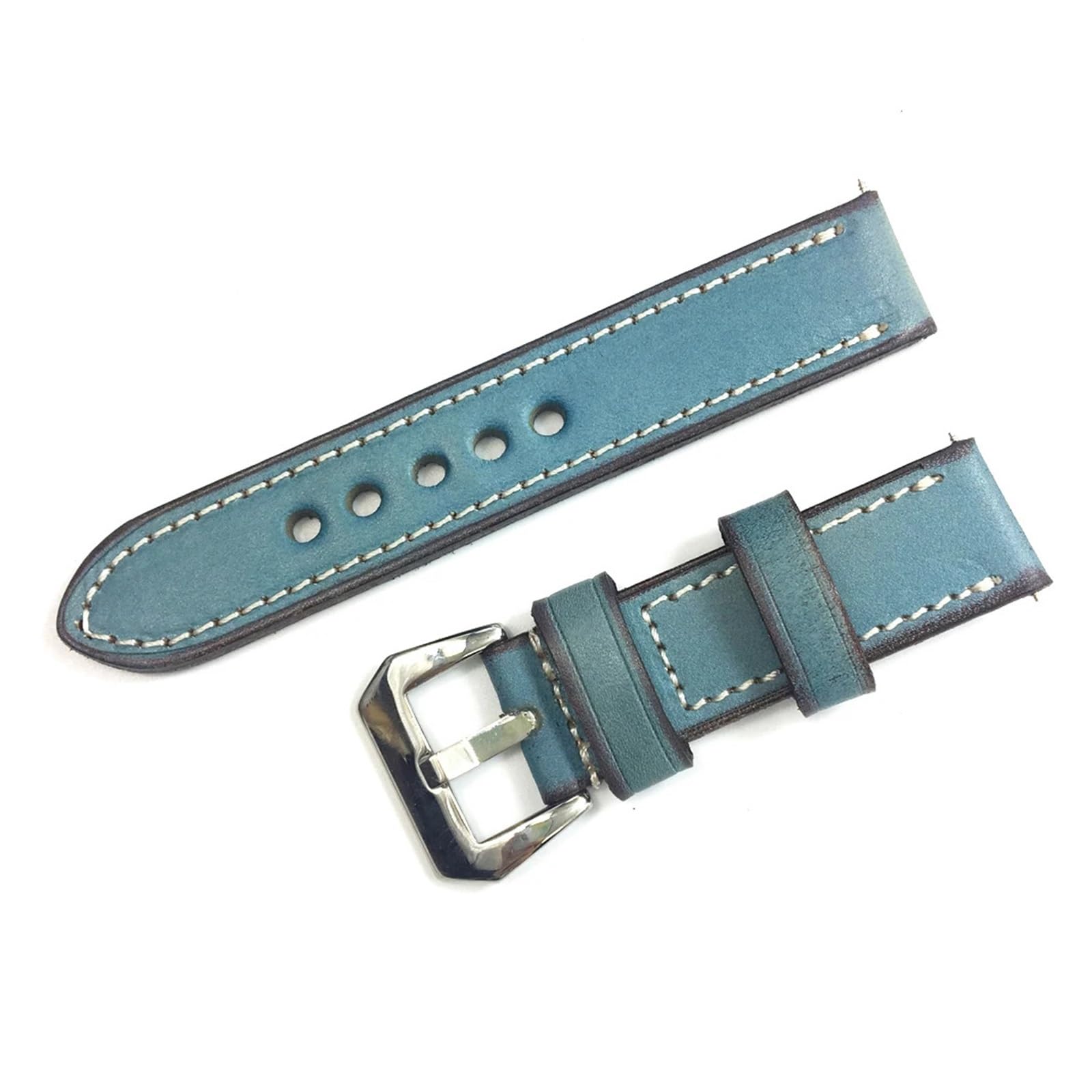 Wachgurt Kuh Leder Retro handgefertigtes Armband 20mm 22 mm 24 mm Vintage Dicke Uhrenbandgurte polierte Schnalle