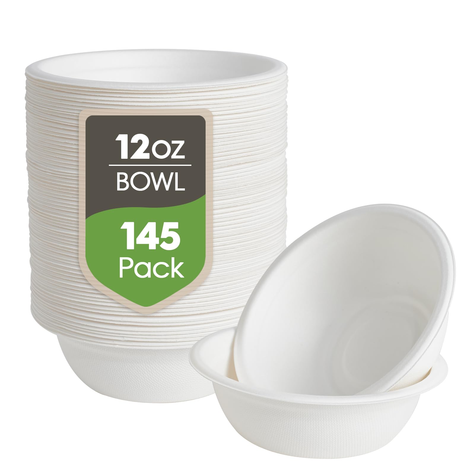 Compostable Paper Bowls - 12oz Pack of 145 -1