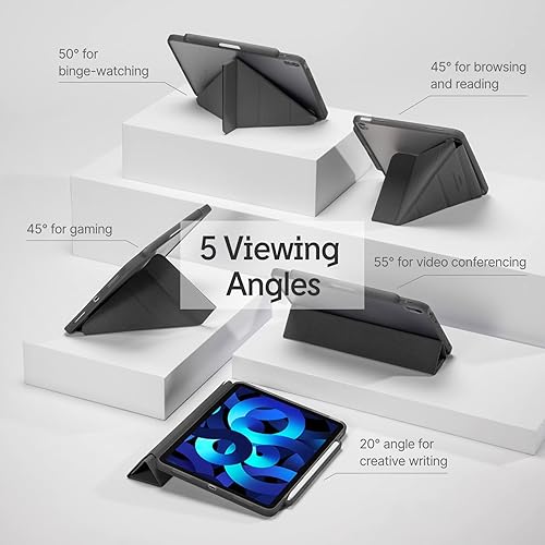 Miniatura 3 de RHINOSHIELD Funda para iPad compatible con iPad Air de 4 y 5 generación (10.9 pulgadas), soporte multiángulo, folio magnético desmontable, soporte