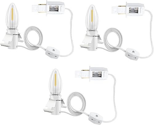 kzfuli Christmas Village - Luces LED moldeadas por soplado C7. 4.9 pies con fusible de interruptor, adecuadas para linternas de calabaza de