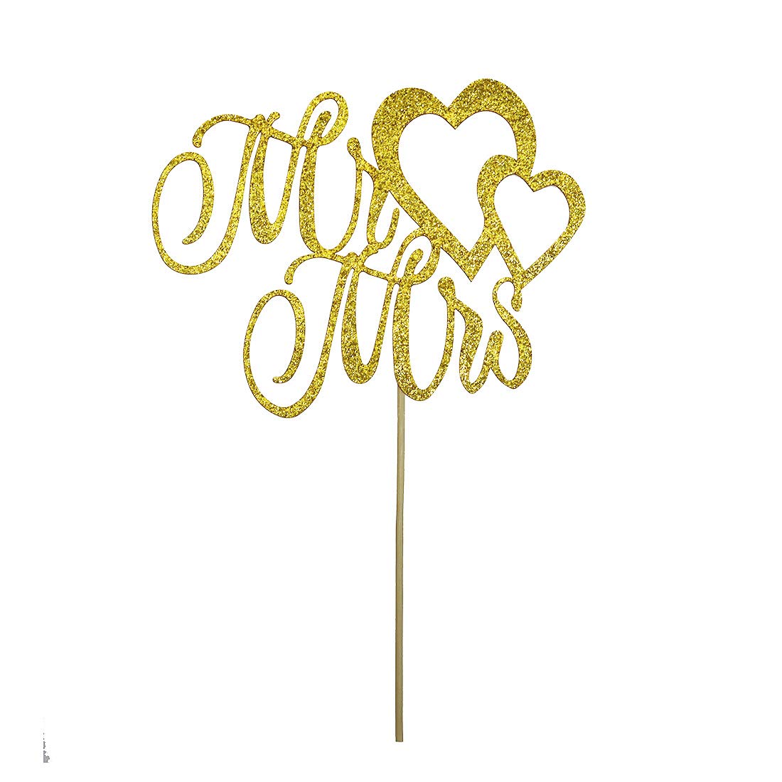 Buy Gold Glitter Mr and Mrs Cake Topper, Bride and Groom Sign Wedding