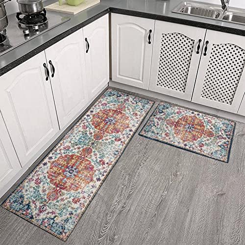 Amazon.com: Cokhzug Boho Kitchen Decor Rug Set of 2, Farmhouse Style ...
