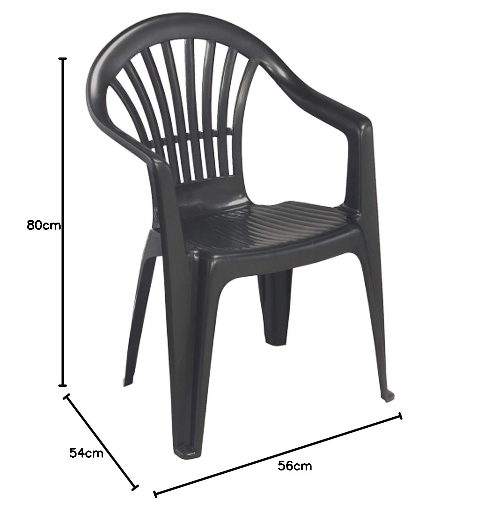Mojawo 2er Set Stapelstuhl Gartenstuhl Altea Bistrostuhl Gartensessel Balkonstuhl Kunststoff stapelbar Balkonmöbel Gartenmöbel Anthrazit
