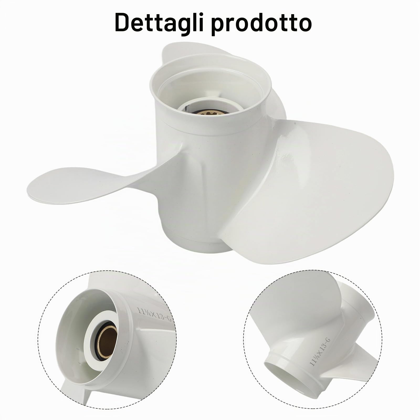 Elica per barche in alluminio 11 1/8 13 per fuoribordo 25-60HP Design a 3 pale Parte motore prestazioni marine compatibile con più modelli 663-45945-02-EL