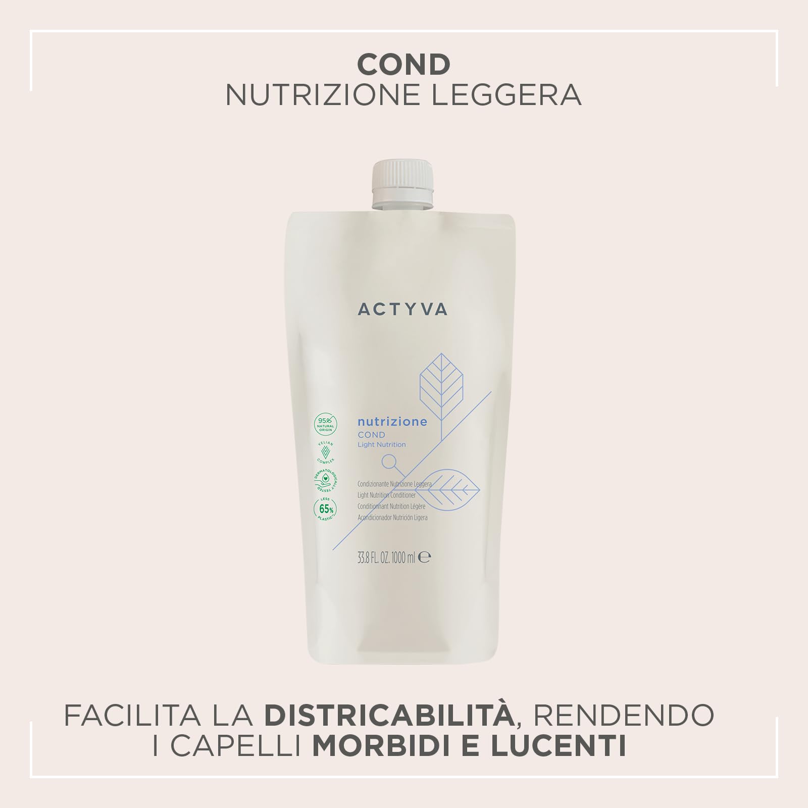 Actyva Nutrizione Cond Acondicionador para cabello seco y largo, con avena y aceite de oliva, efecto desenredante - 1000 ml
