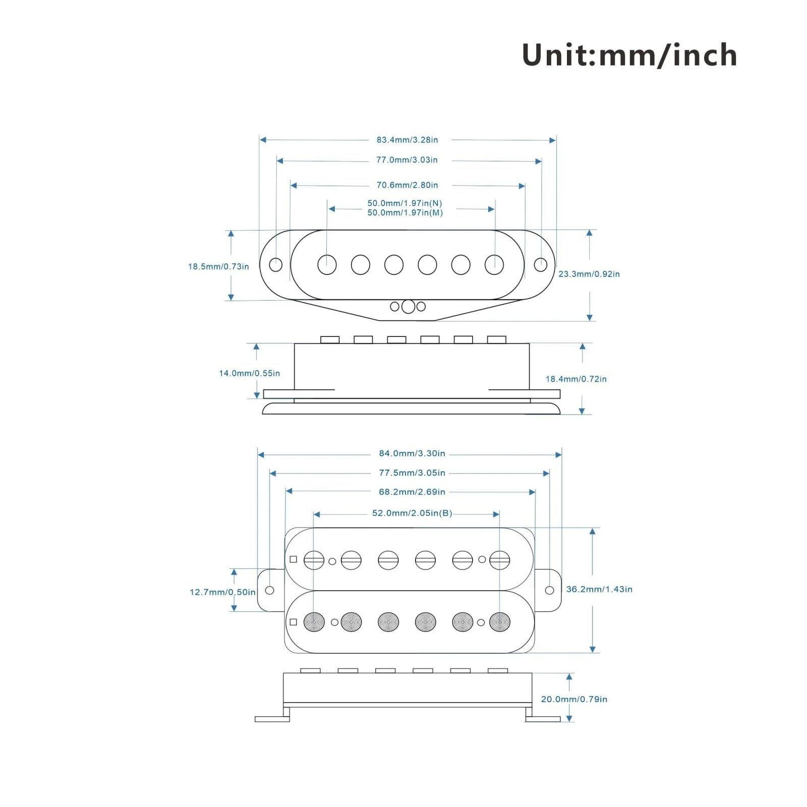 Alnico 5 – micros Humbucker et micros à bobine unique, blancs, for pièces de guitare électrique For HSS For SSH, 3 pièces
