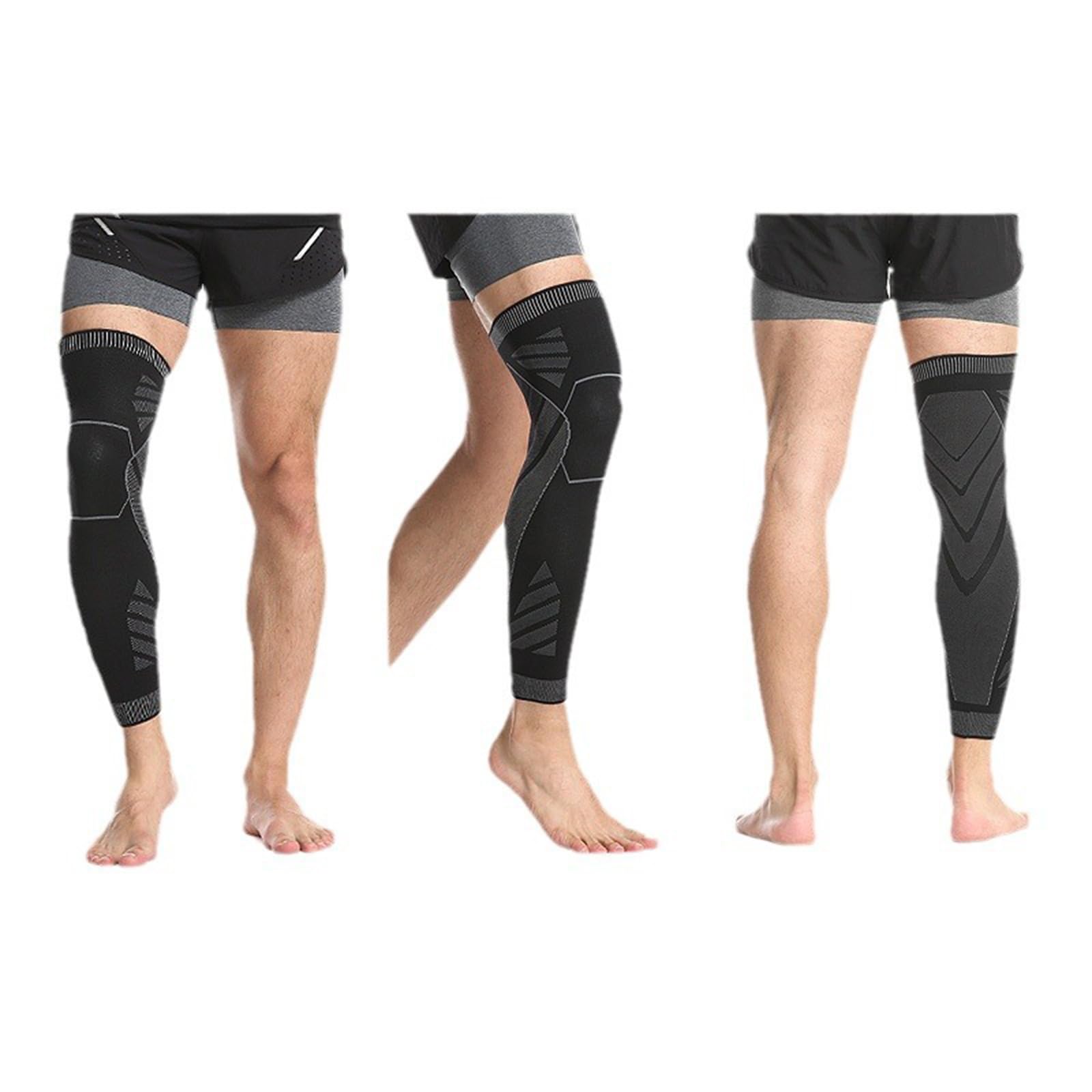 1 par Mangas de Pierna Compresión Longitud Completa Antideslizante Transpirable Calentadores de Piernas para Correr Baloncesto Ciclismo Fútbol Deporte