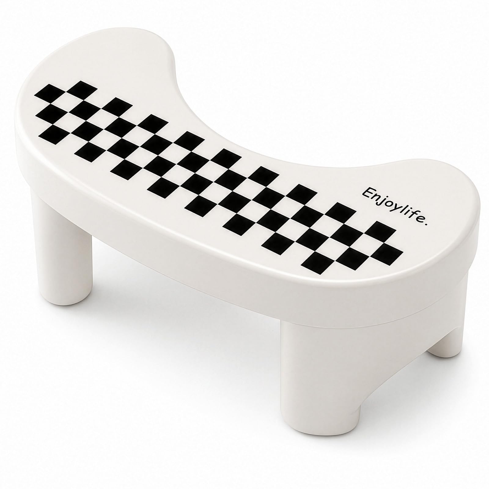 GREENSAPPIRE Plastic Step Stool, Portable Non-Slip Bathroom Stool for Toilet, Office & Home, Lightweight Footstool for Living Room, Bedroom, Kitchen, Study Desk and Travel (Black,white)