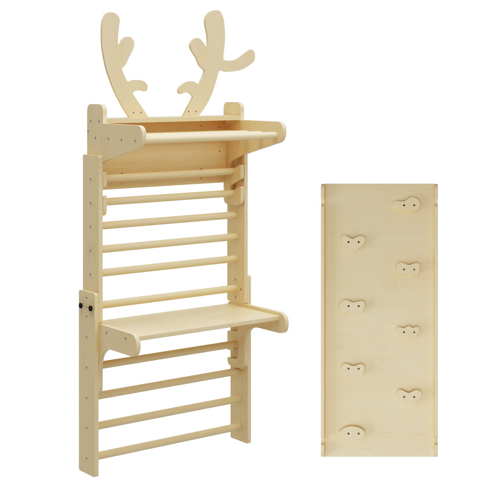 Benarita Indoor Climbing Gym for Kids Adults, Wooden Swedish Ladder ...