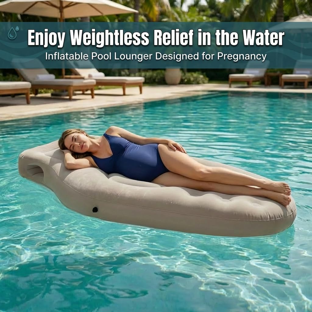 Inflatable Tummy Nest Pregnancy Pillow with Belly Hole, Belly Mattress for Pregnancy Pillow Stomach Sleepers,Maternity Pool Float,Prenatal Massage Pillow,Extra Wide&Tall,All Pregnancy Stages (Brown)