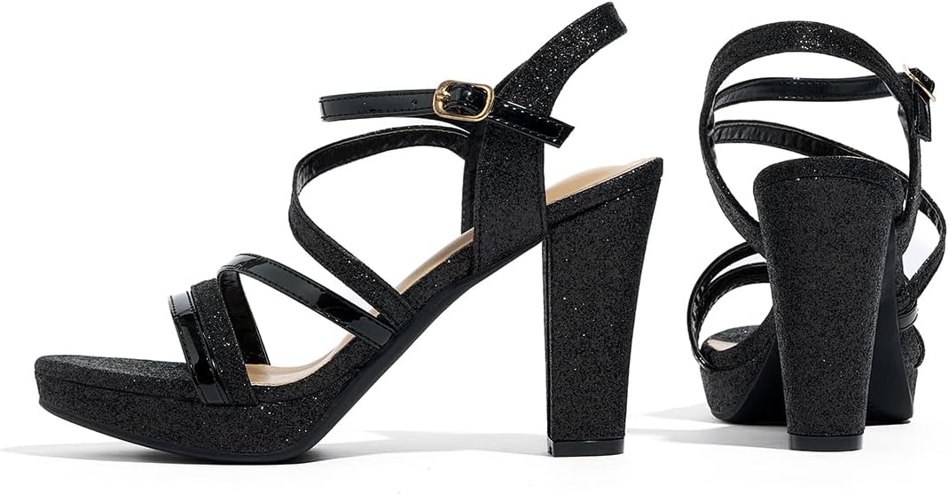 Block Heeled Platform Sandals Chunky Open Toe Shoes for Women - Image 5