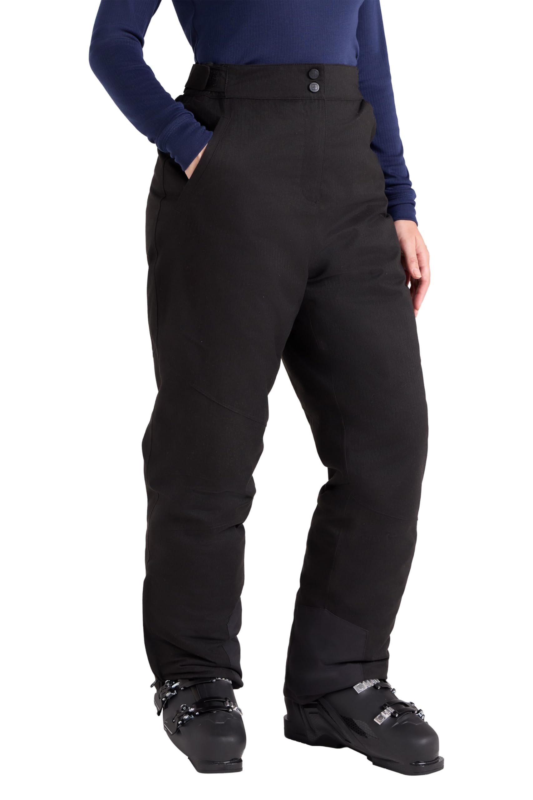 Mountain Warehouse Women's Jet Black 'Blizzard' Waterproof Breathable Fleece Lined Ski Trousers In | Size: 12