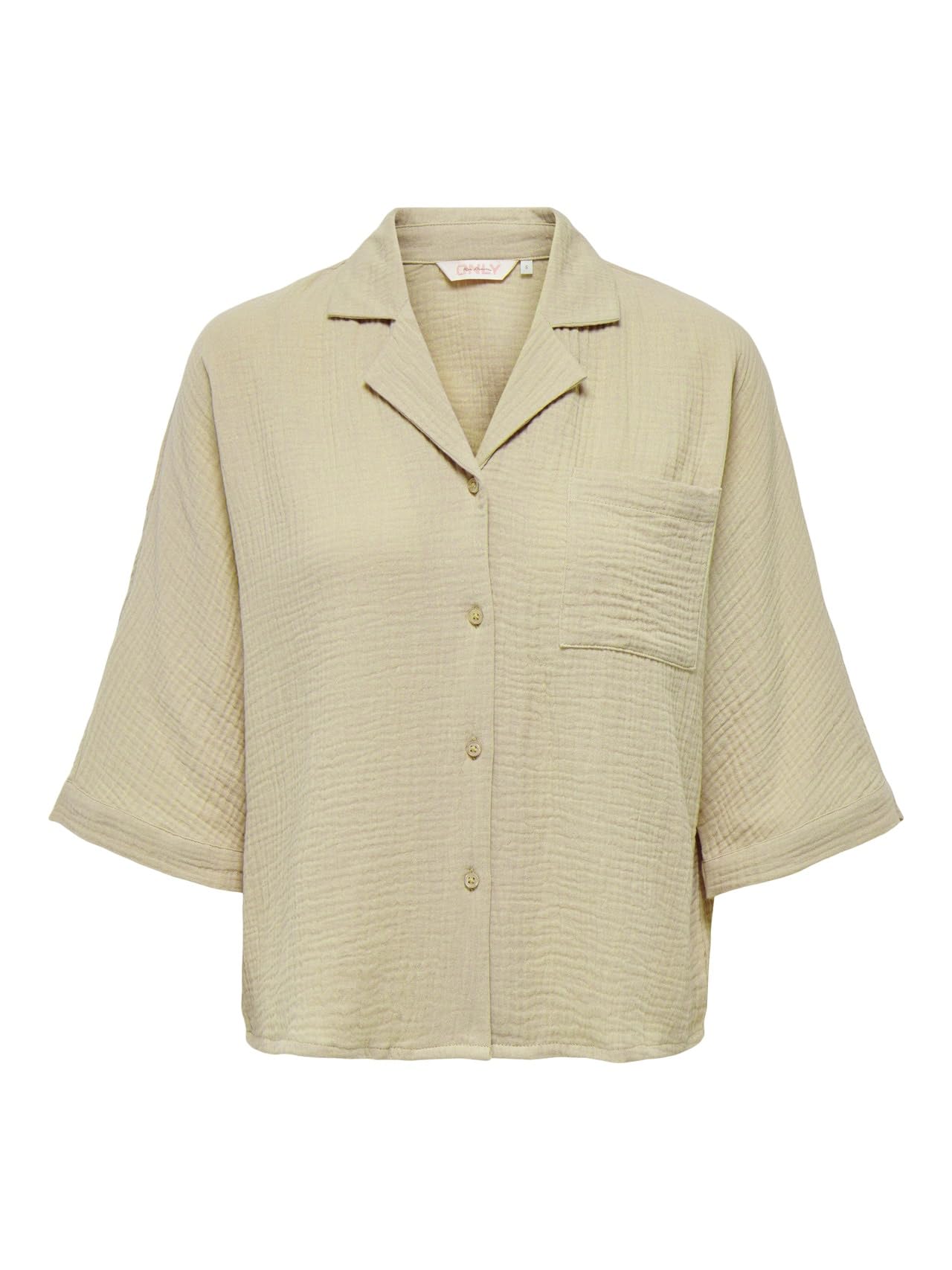 ONLY Women's Onlthyra SS Shirt Noos WVN T, Oxford Tan, M