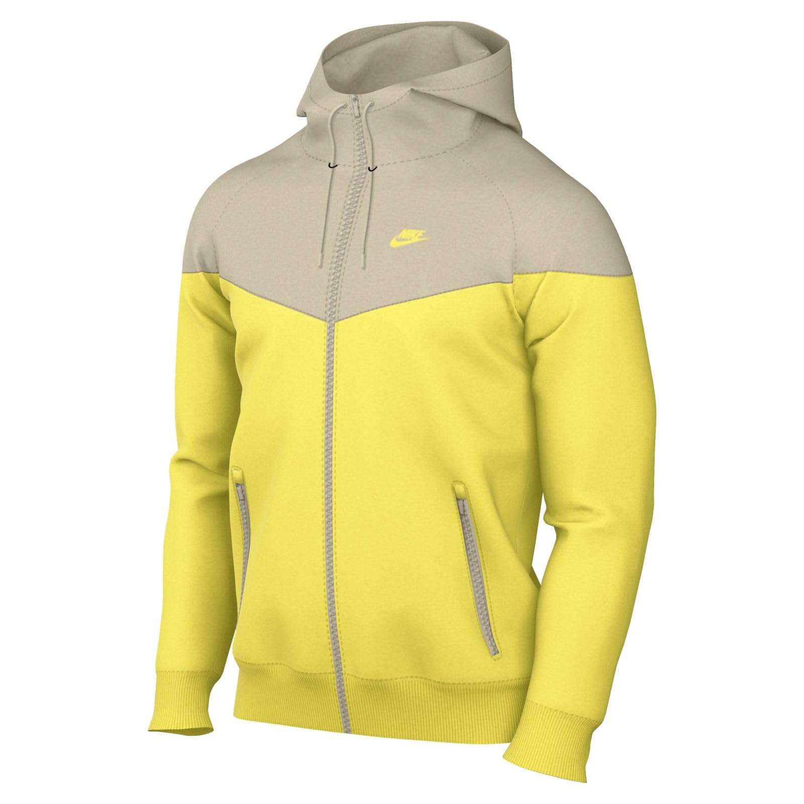 Nike Men's Yellow Strike/Rattan/Yellow Strike Hooded Jacket Sportswear Heritage Essentials Windrunner Da0001-765 L