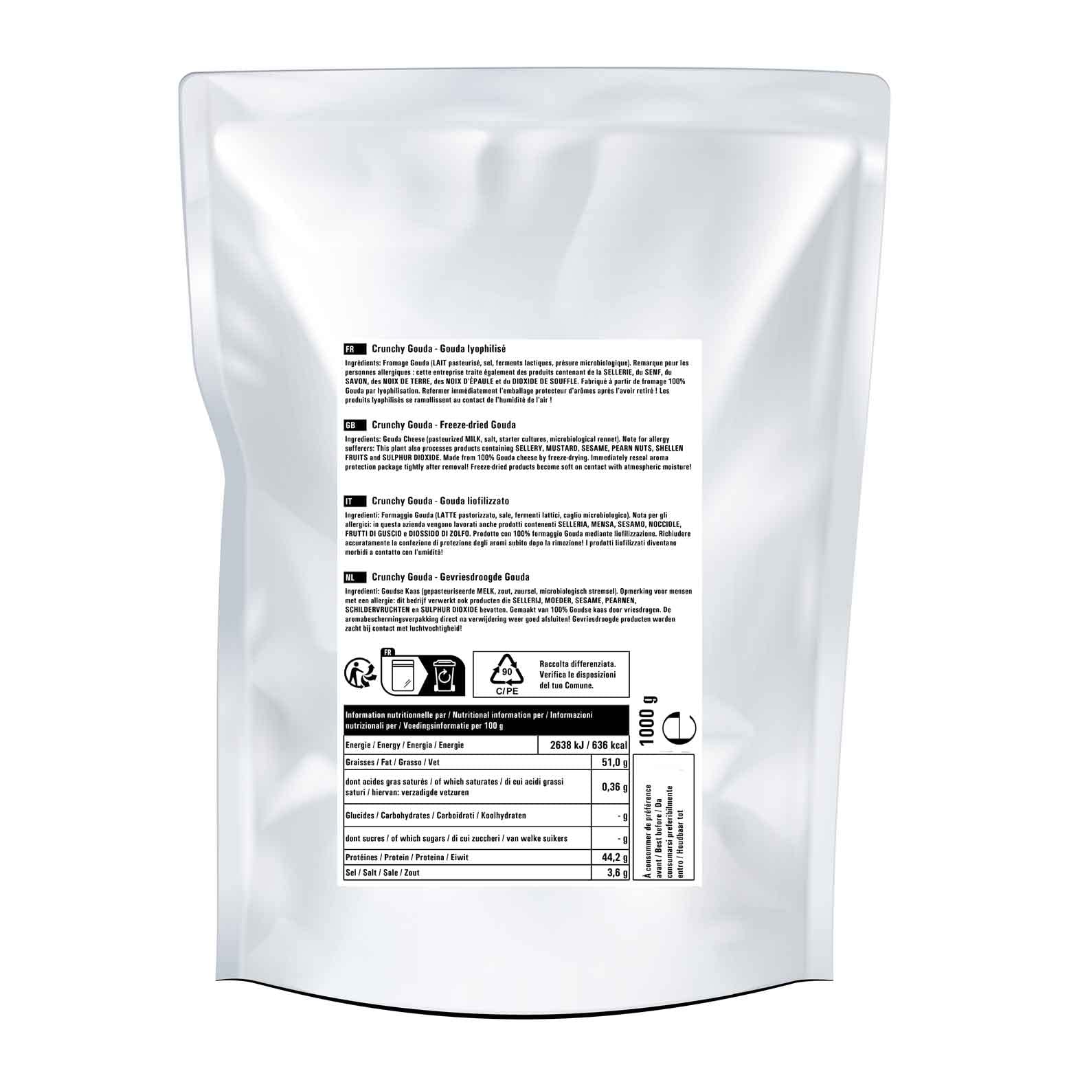 TALI Gefriergetrockneter Gouda Low Carb Snack 1000 g