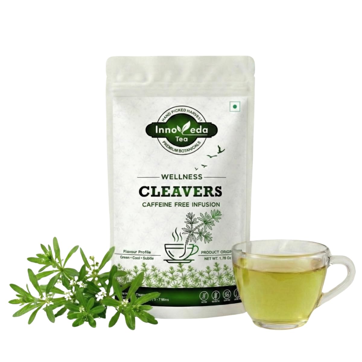 Innoveda Tea Cleavers Caffeine Free Infusion, Loose Herbal Tisane, Lymphatic Support, 50g-image-31