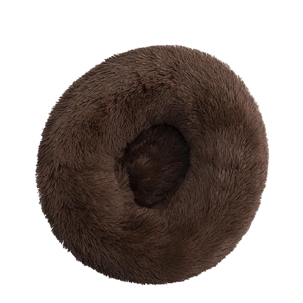 DOTBUY-SHOP Large Dog Bed Washable, Soft Comfy Cat Bed Felt Donut Dog Bed, Pet Bed With Slip-Resistant Bottom, Orthopedic Dog Beds Gift for Small Dogs and Cats (40cm,Coffee)