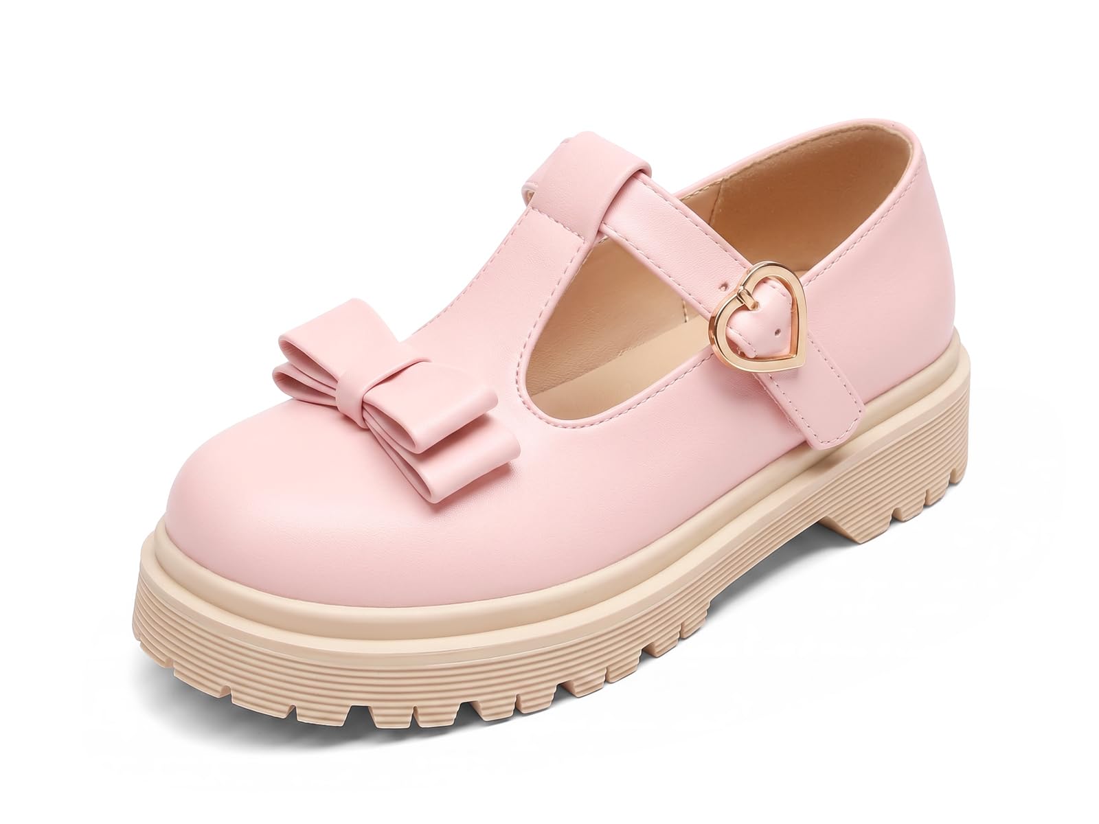Coutgo Girls Mary Jane Dress Shoes Chunky Platform Loafers School Uniform Closed Toe T St…