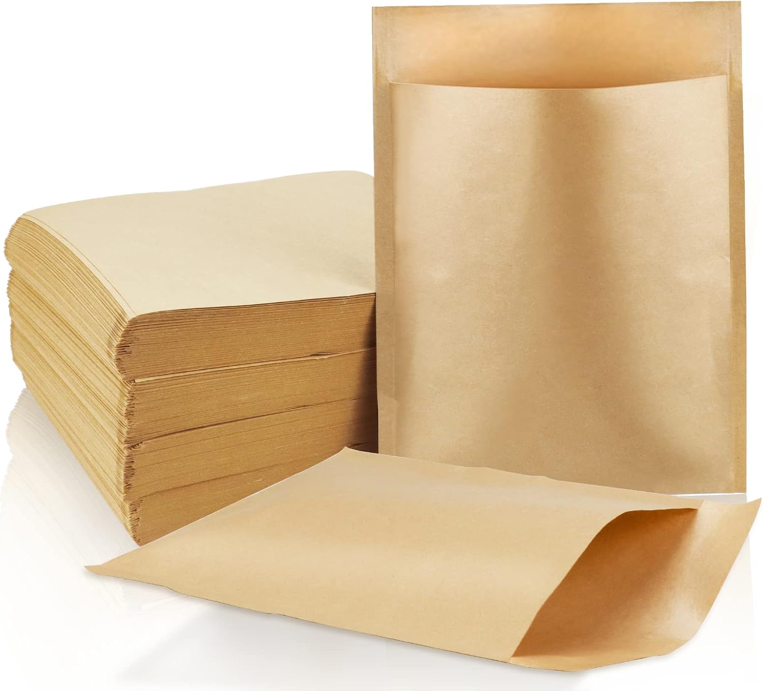 Bercoor 400 Pack Flat Kraft Paper Sandwich Bags, Kraft
