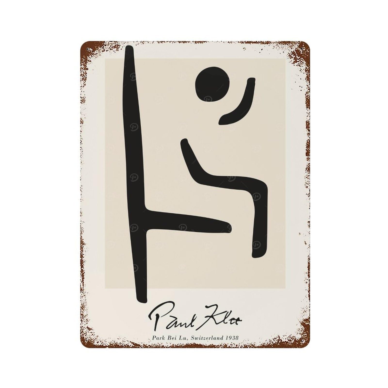 Decorative Tin Sign with Paul Klee Park Bei Lu Design 15.7"x11.8", for Farmhouse, Kitchen And Entryway Decor, Old School Wall Decor