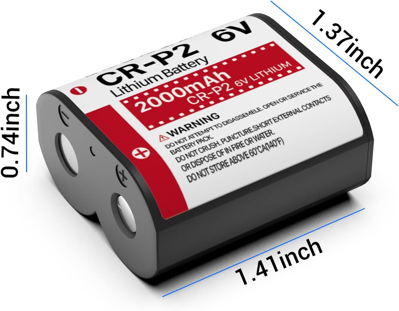 5-Packs CR-P2 Batteries, 6V Lithium Photo Battery Replaces 223A DL223A EL223AP - Image 5