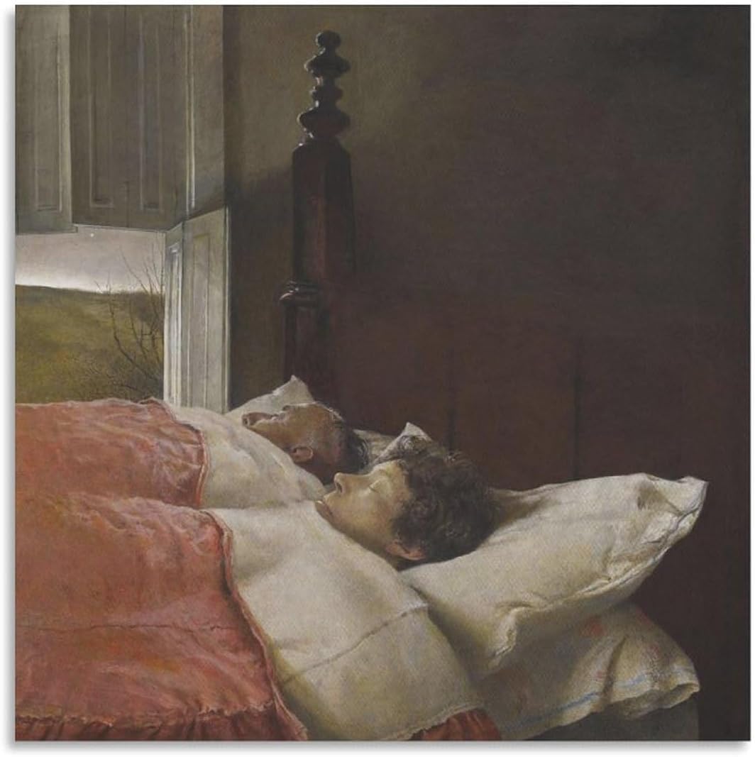 Orjdjz Wxkbl Famous Andrew Wyeth《Marriage 》Poster Landscape Canvas Wall Art Andrew Wyeth Prints Abstract Painting for Home Decor Picture 40x40cm Frameless