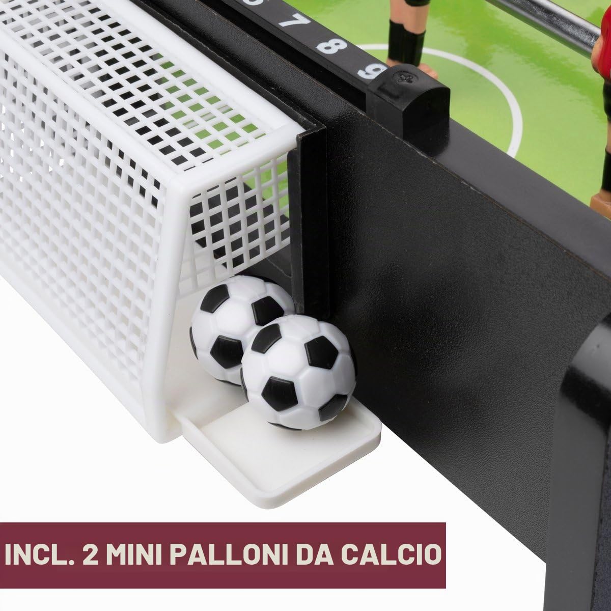 Umbro Calcio balilla – con 12 giocatori – Include 2 palline da calcio – Nero