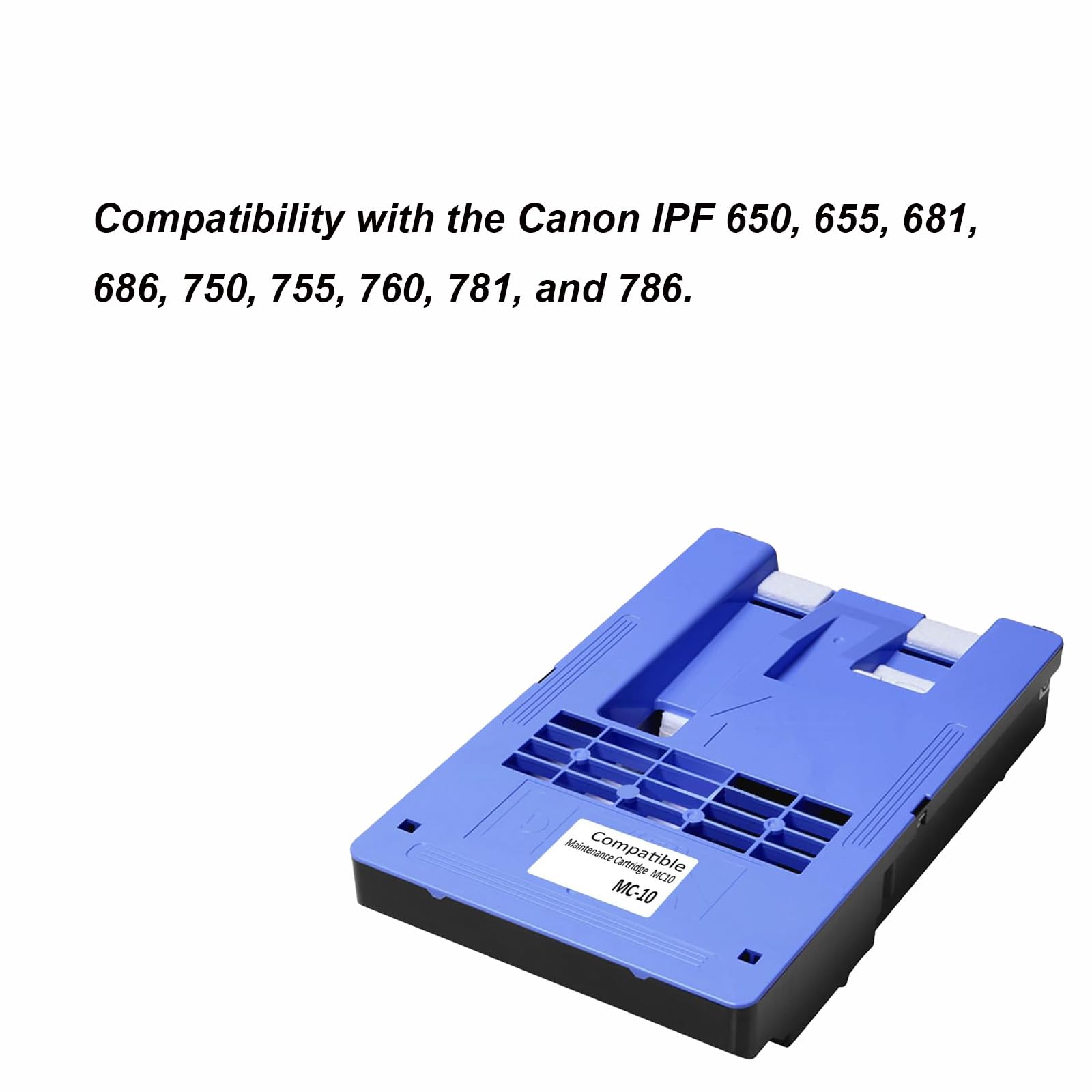 TOP-MAX MC-10 - Cartucho de mantenimiento de caja de mantenimiento de alta capacidad, diseño a prueba de fugas, compatible con Canon IPF 650, 655, 681, 686, 750, 755, 760, 781 y 786