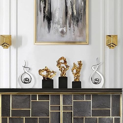 Miniatura 5 de Norrclp - Decoración para el hogar arte abstracto moderno estatua de cerámica decoraciones de centro de mesa para el comedor la sala de estar y la