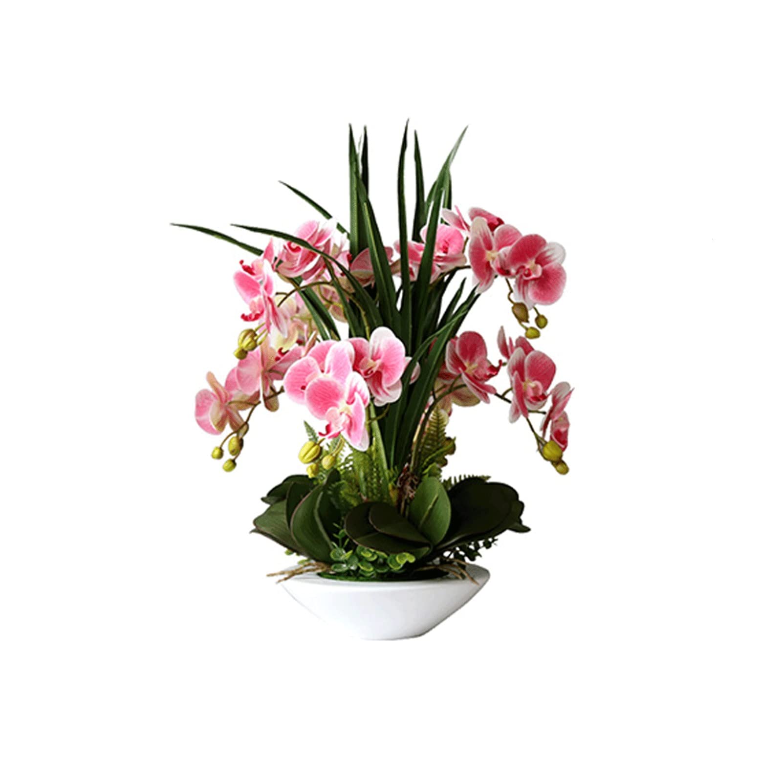 Ngdfgr As Known Artificial Plants Artificial Phalaenopsis Fake Flower Ceramic Vase Home Office Decoration Artificial Plant Potted Ornament Potted Plants