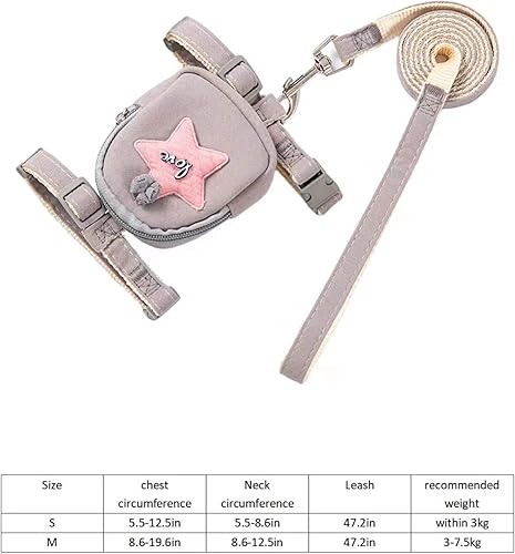 Miniatura 1 de YLJGLORY Arnés para perros pequeños y gatos sin tirones, chaleco suave ajustable para mascotas con mochila y correa para mascotas, fácil de instalar
