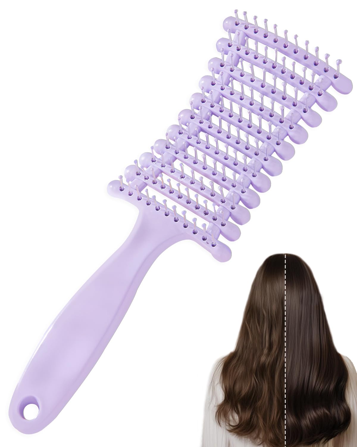Hair Brushes for Women,Detangling Brush for Natural,Curly,Straight,Wet and Dry Hair,Anti-Static Bristles(Purple)