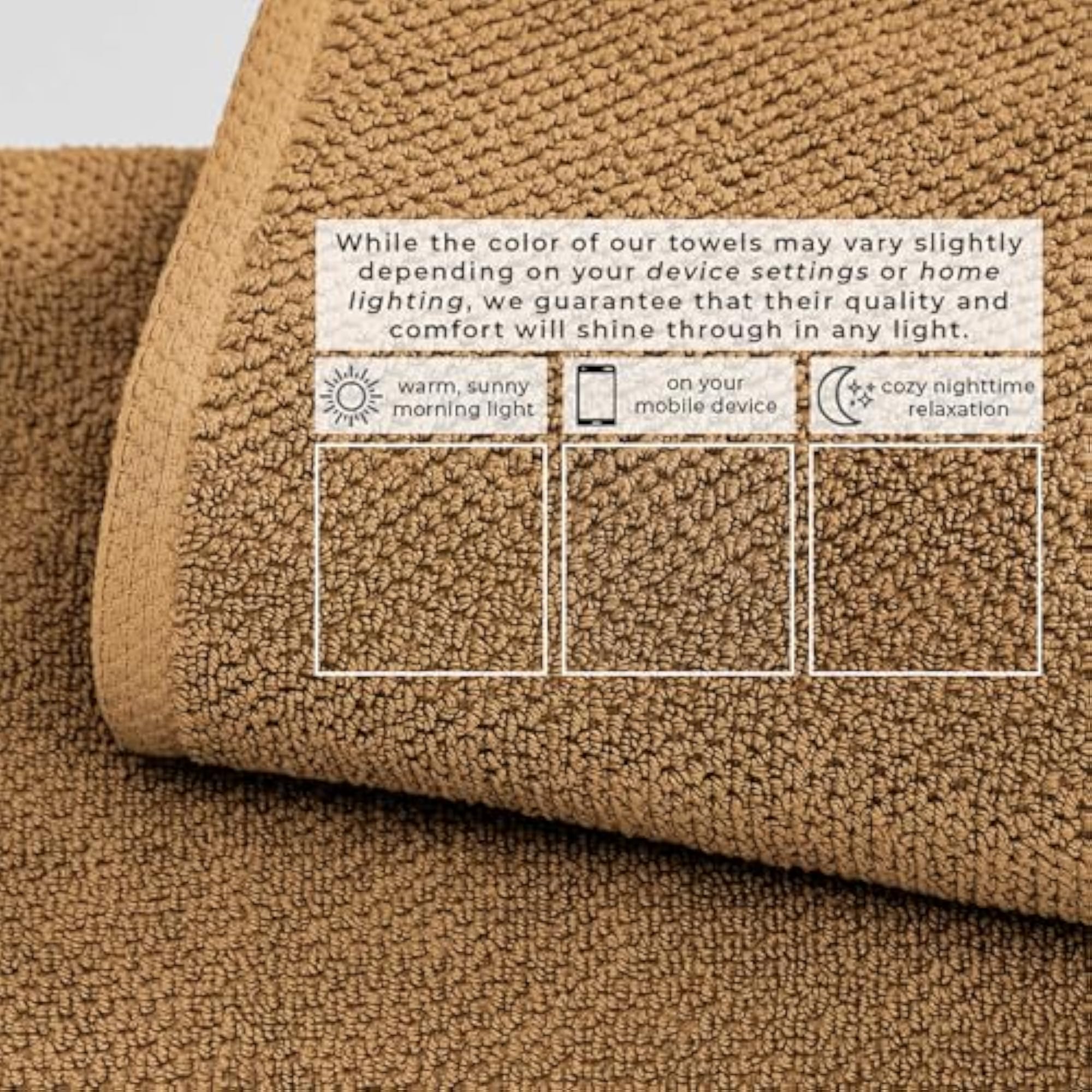 Taupe Hand Towels Set, 100% Cotton, Absorbent & Quick-Drying