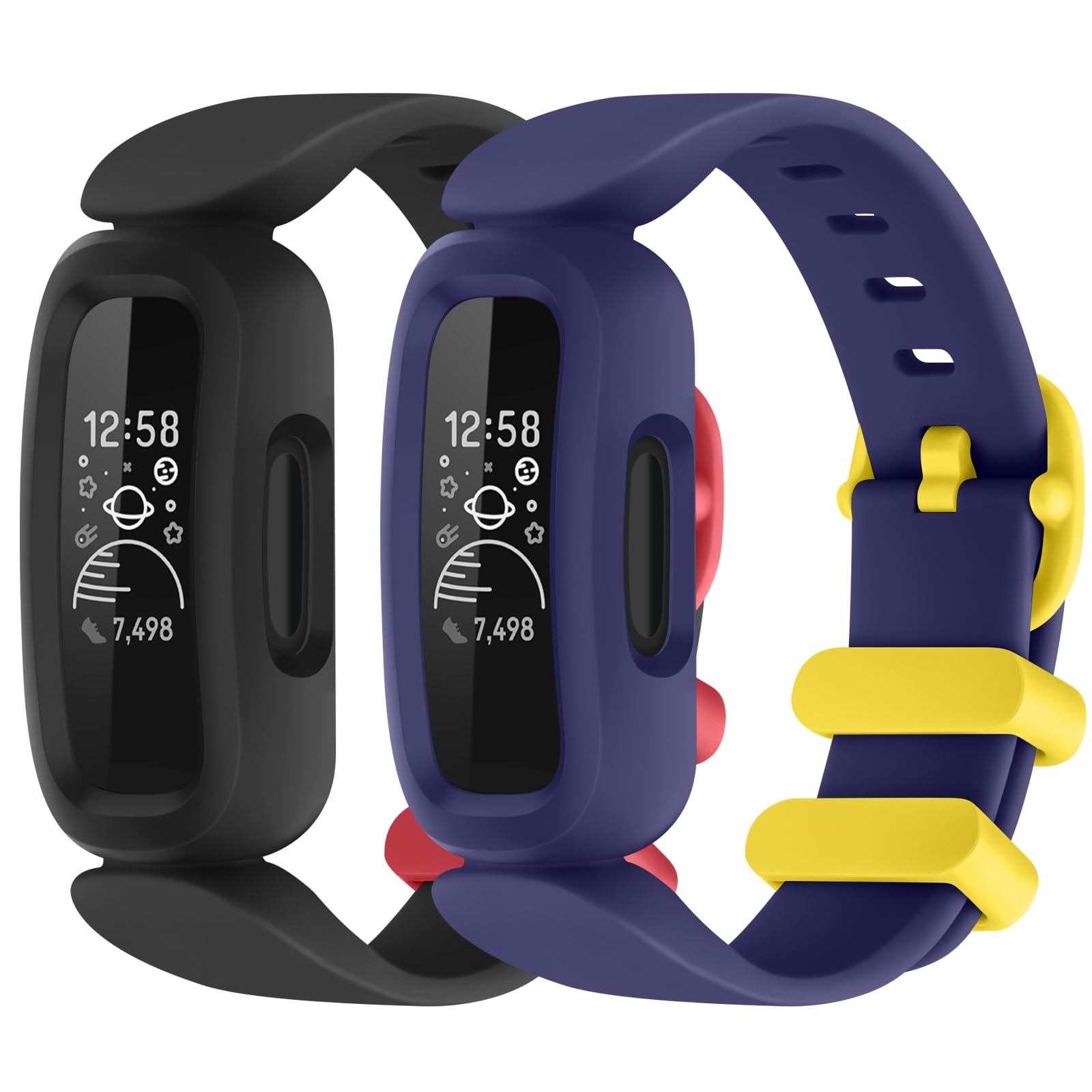 Lot De 3 Bracelets En Silicone Souple Compatibles Avec Fitbit Ace 3 Pour Enfants, Bracelet De Fitness étanche Pour Tracker Ace 3 (3 Couleurs