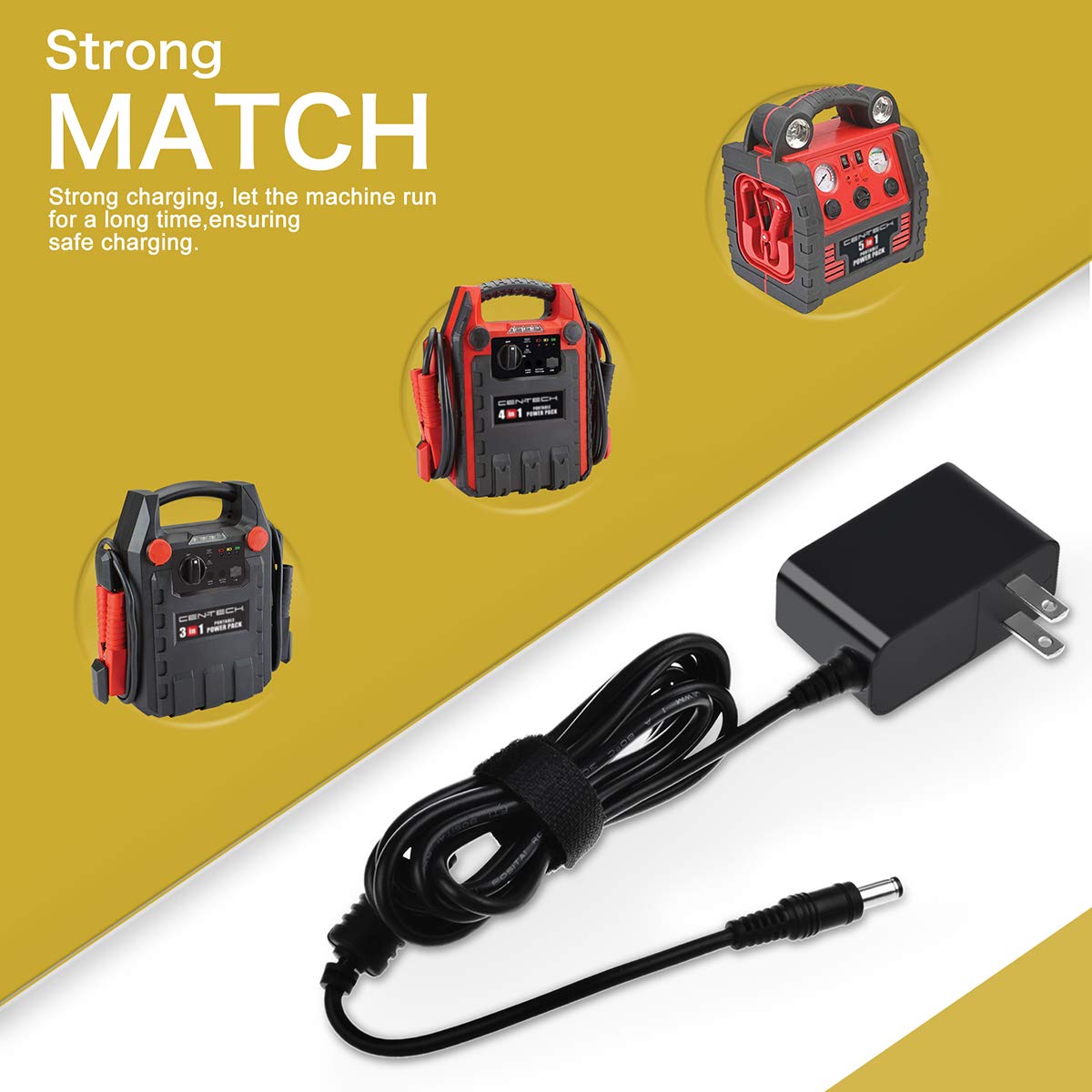 Omilik 6ft Ac Adapter Fits For Cen Tech 5 In 1 Portable Power Pack 60703 Jump Starter Cen Tech 4 In 1 3 In 1 Portable Power Pack 69401 60657 Charger 4 In 1 Jump Starter Item 39954 8884 Cen Tech Amazon Sg Electronics