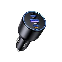 UGREEN 130W Caricatore Auto USB C, Caricabatteria Accendisigari Ricarica Rapida con 3 Porte