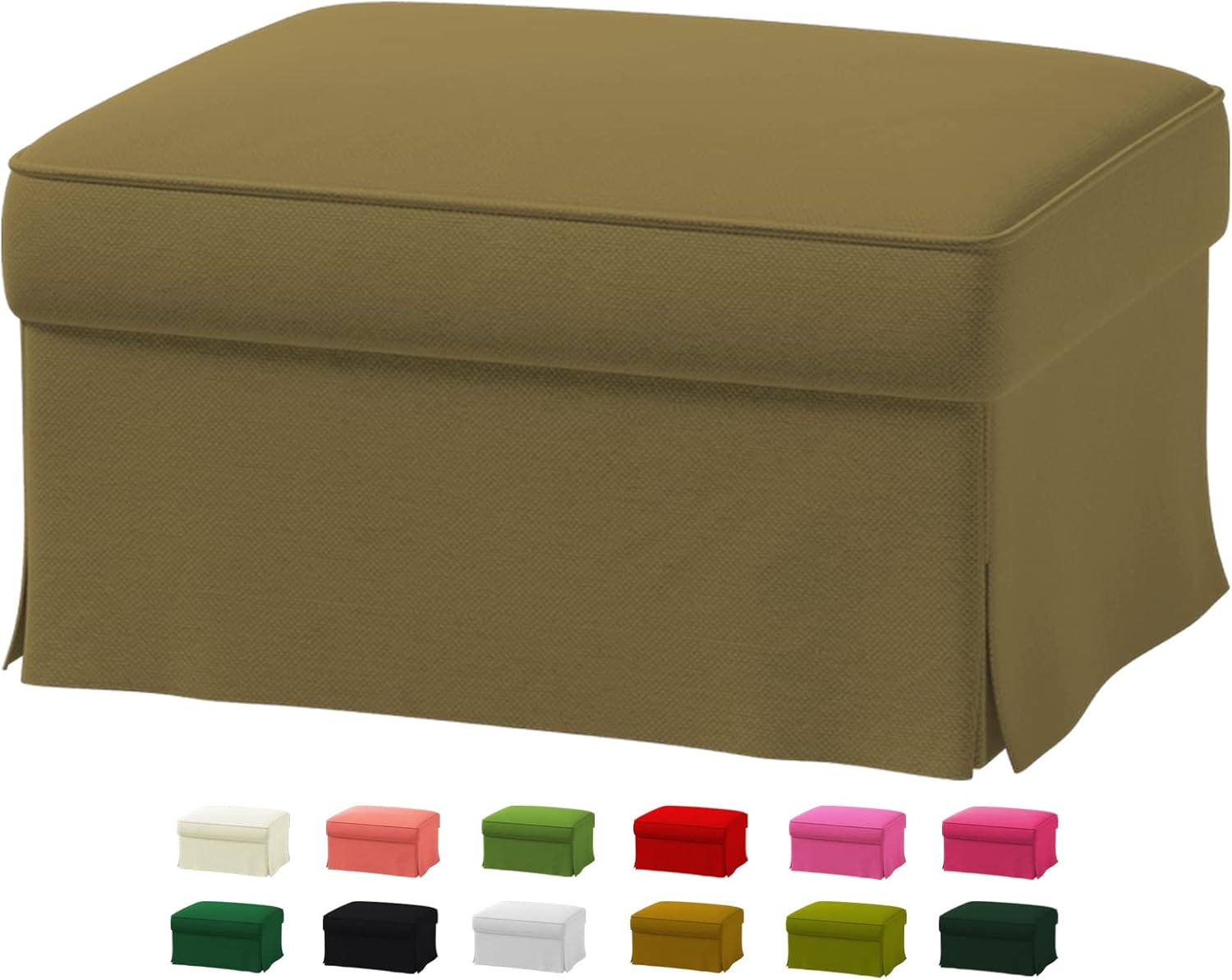 Custom Made Velvet Ottomans Cover Fits Sofa Footstool - 2 Piece Fitted Replacement Cover, Only for Ottomans - Luxurious Velvet Fabric