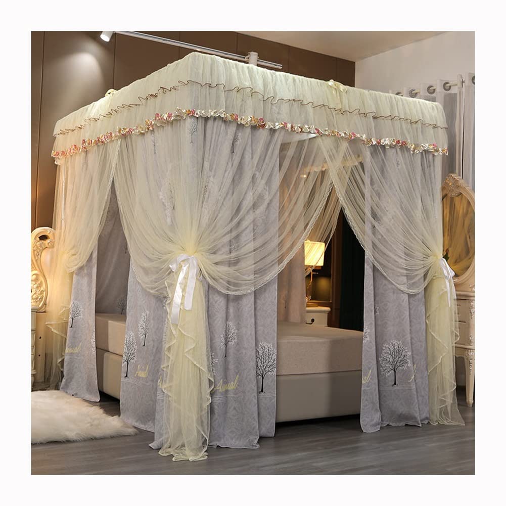 Moustiquaire lit 1.5m contre les insectes pour dormir sans bourdonnement sous baldaquin